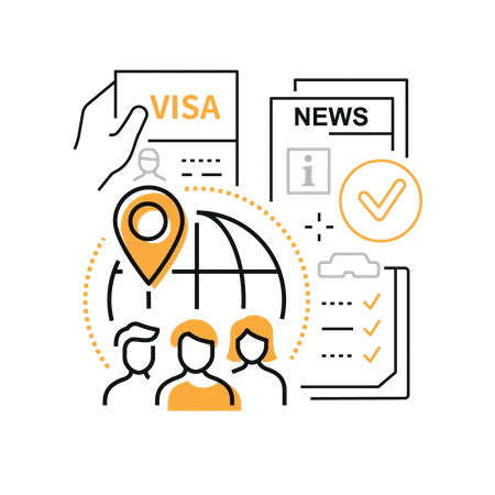 Travel visa and news  Illustration