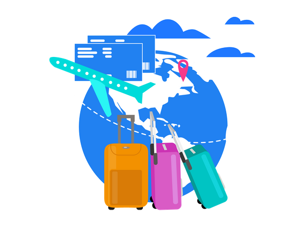 Travel with Airline Company  Illustration