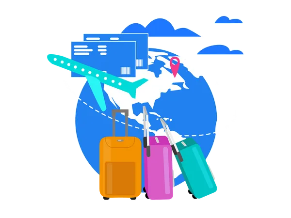 Travel with Airline Company  Illustration