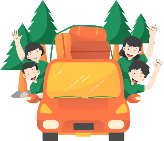 Travel with family  Illustration