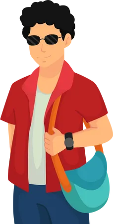 Traveler Boy Character Design Illustration Illustration