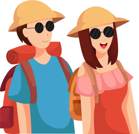 Traveler Couple  Illustration