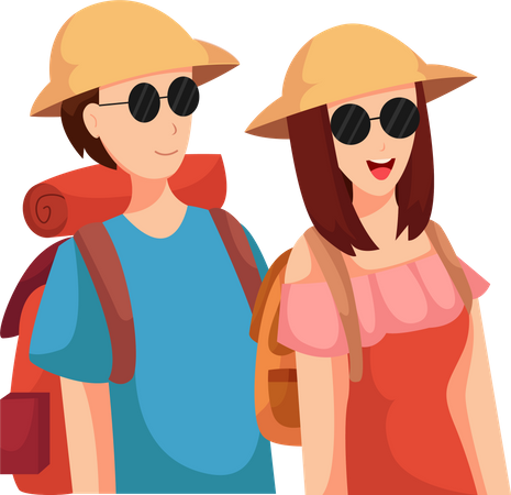 Traveler Couple  Illustration