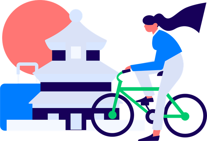 Traveler finding way from direction board  Illustration