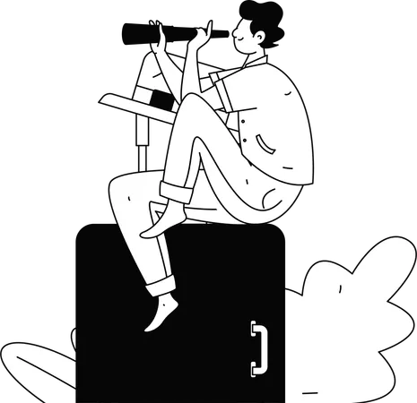 Traveler finding way  Illustration