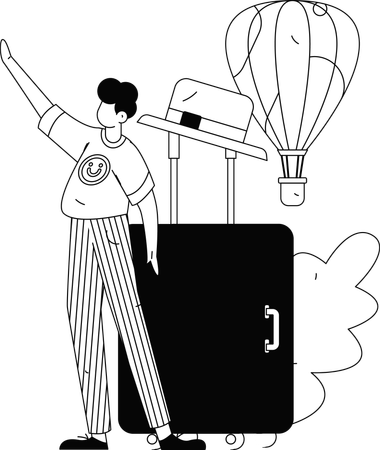 Traveler finding way  Illustration