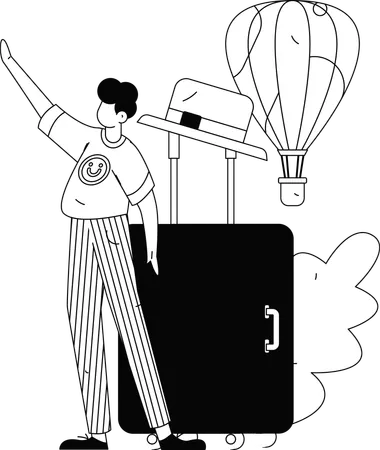 Traveler finding way  Illustration