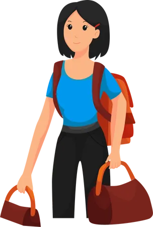 Traveler Girl Character Design Illustration Illustration