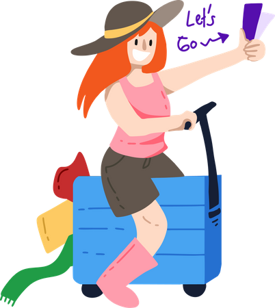 Traveler Girl  Illustration