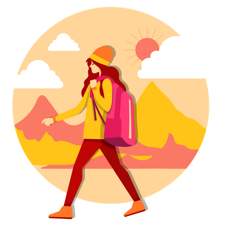 Traveler girl  Illustration