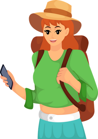 Traveler Girl  Illustration