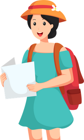 Traveler Girl  Illustration