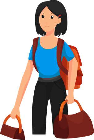 Traveler Girl  Illustration