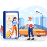 illustrations of airport taxi