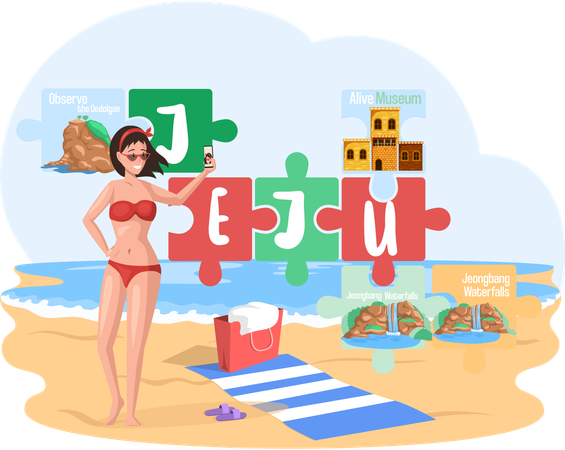 Travelers visit attractions and museums  Illustration