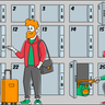 numbered lockers illustration free download
