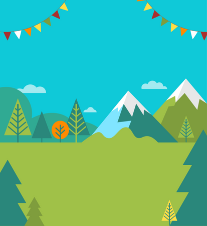 Traveling And Family Camping Activity Illustration