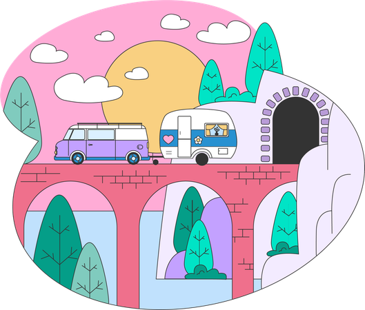 Traveling van  Illustration