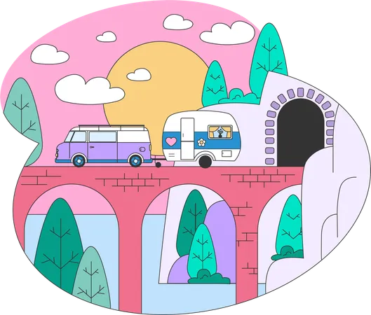 Traveling van  Illustration