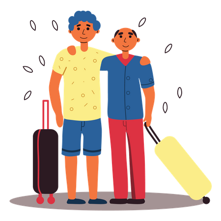 Traveling with friend  Illustration
