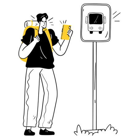 Traveling with Public Transport  Illustration