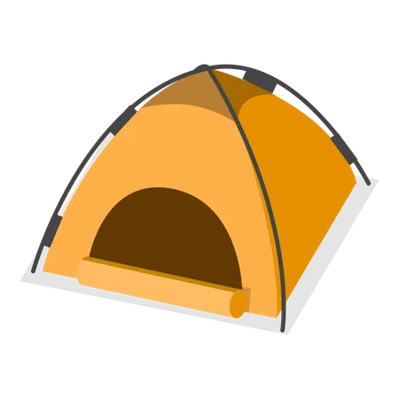 Travellers camping tent  Illustration
