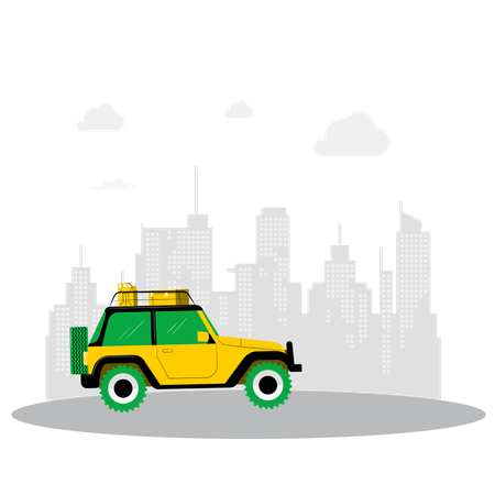 Travelling by car  Illustration