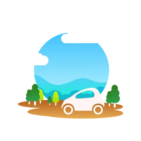 Travelling car  Illustration