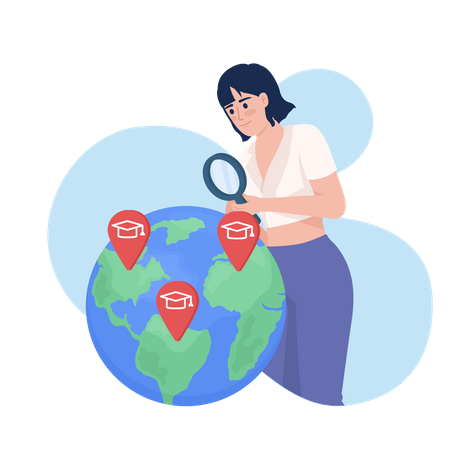 Travelling female student  Illustration