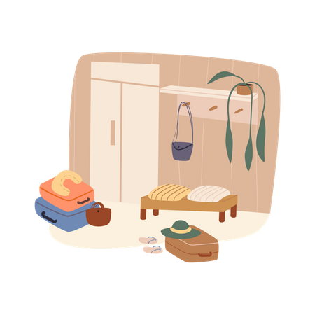 Travelling packing done Illustration