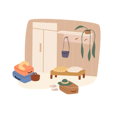 Travelling packing done  Illustration
