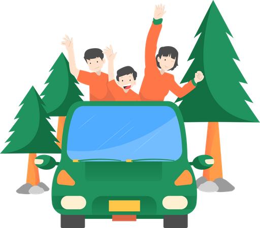 Travelling With Family Illustration