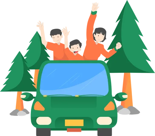 Travelling With Family Illustration
