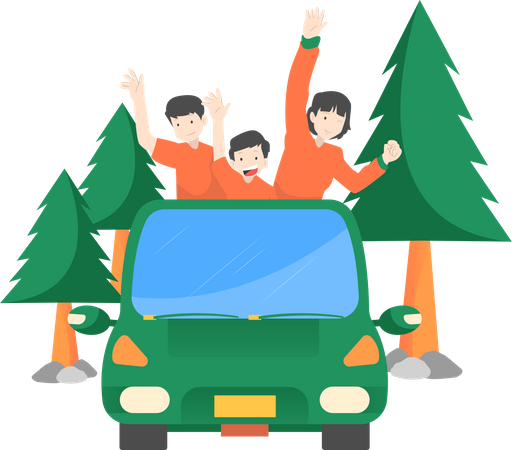 Travelling With Family  Illustration