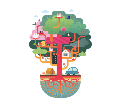 Tree house park  Illustration