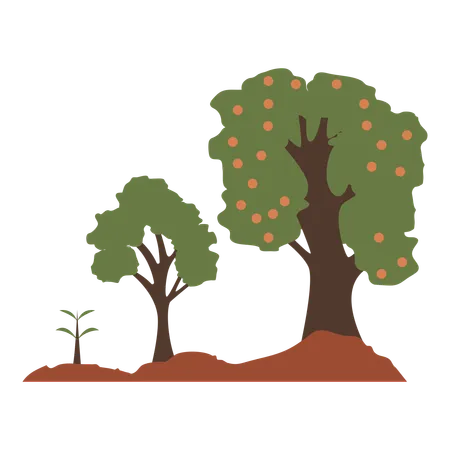Tree Plant Ecology Nature Vector Illustration In Flat Style With Combating Climate Change Theme Editable Vector Illustration 일러스트레이션