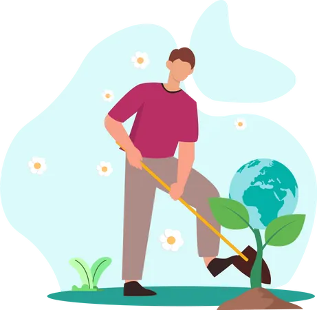 Tree Plantation  Illustration