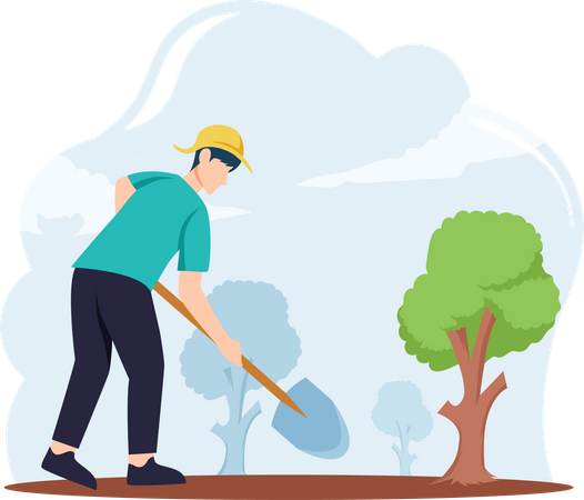 Tree Plantation  Illustration