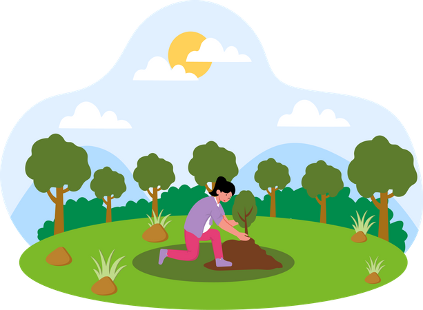 Tree Plantation  Illustration