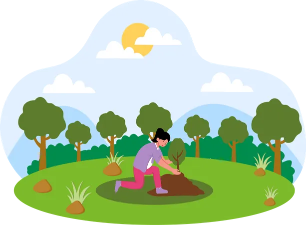 Tree Plantation  Illustration