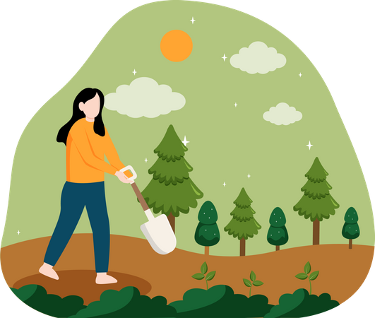 Tree Plantation  Illustration