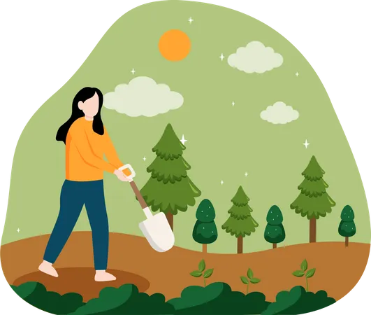 Tree Plantation  Illustration