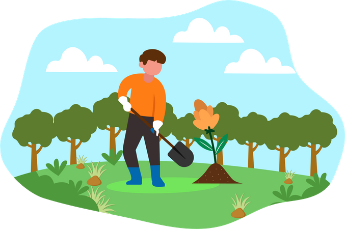 Tree Plantation  Illustration