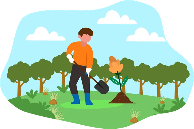 Tree Plantation  Illustration