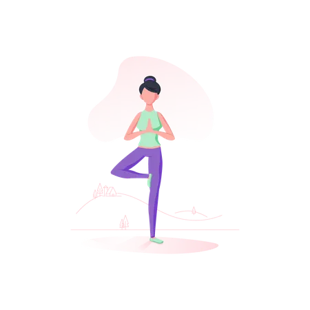 Tree pose  Illustration