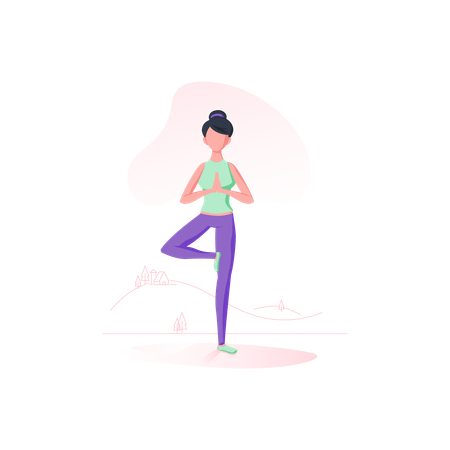 Tree pose  Illustration