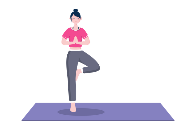 Tree pose  Illustration