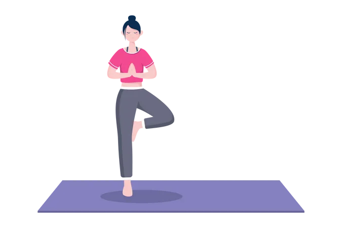 Tree pose  Illustration