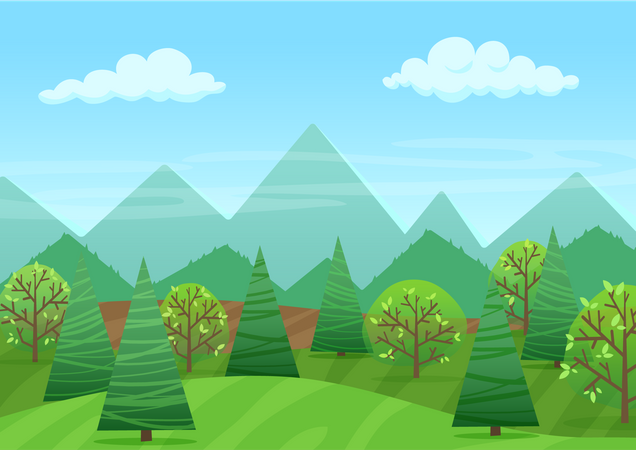 Trees in forest  Illustration