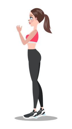 Treinadora de ginástica feminina  Ilustração